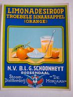 Limonadeetiket stoomdistilleerderij de moriaan Roosendaal, Ophalen of Verzenden, Gebruikt, Overige merken