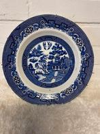 Blauw bord van ceramique Maastricht, Japans tafereel, Antiek en Kunst, Ophalen of Verzenden