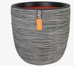 Buiten Potten bol rib 35x34 zwart, beige en antraciet, Tuin en Terras, Bloembakken en Plantenbakken, Ophalen, Kunststof, Rond