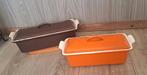 Set 2x LE CREUSET paté terrine, gietijzer  24 en 28cm France, Gebruikt, Gietijzer, Overige typen, Ophalen of Verzenden