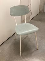 Vintage buis eetkamer stoel Gispen stijl groen grijs gelakt, Ophalen of Verzenden, Gebruikt, Grijs, Eén
