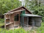 Stalen hondenhok met houten tuinhuis 4X4 M, Dieren en Toebehoren, Hondenhokken, Ophalen, 100 cm of meer, Hondenhok, 110 cm of meer