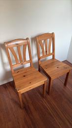Twee houten stoelen, Huis en Inrichting, Stoelen, Ophalen, Gebruikt, Bruin, Twee