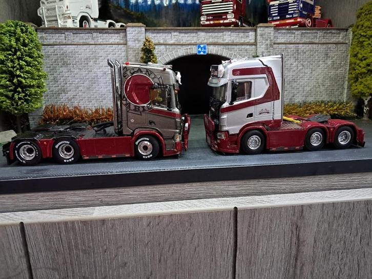 2 x scania v8 next gen WSI, Hobby en Vrije tijd, Modelauto's | 1:50, Gebruikt, Bus of Vrachtwagen, Wsi, Ophalen of Verzenden