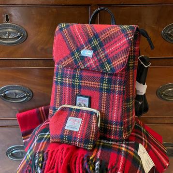 Schotse Harris Tweed rugzak/ beursje Royal Dress Stewart beschikbaar voor biedingen