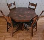 Eettafel met 4 stoelen, donker eiken, Huis en Inrichting, Complete eetkamers, 4 tot 6 stoelen, Zo goed als nieuw, Ophalen