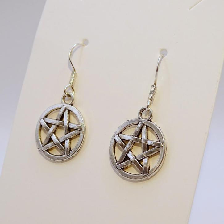Pentagram oorbellen, Sieraden, Tassen en Uiterlijk, Oorbellen, Nieuw, Hangers, Overige materialen, Verzenden