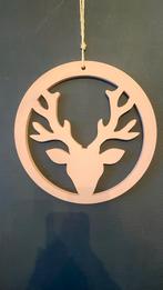 Houten hert met gewei   Doorsnee 35cm, Ophalen of Verzenden, Nieuw