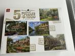 puzzen 5 x 1000 stukjes Engels landschap, Ophalen, 500 t/m 1500 stukjes, Zo goed als nieuw