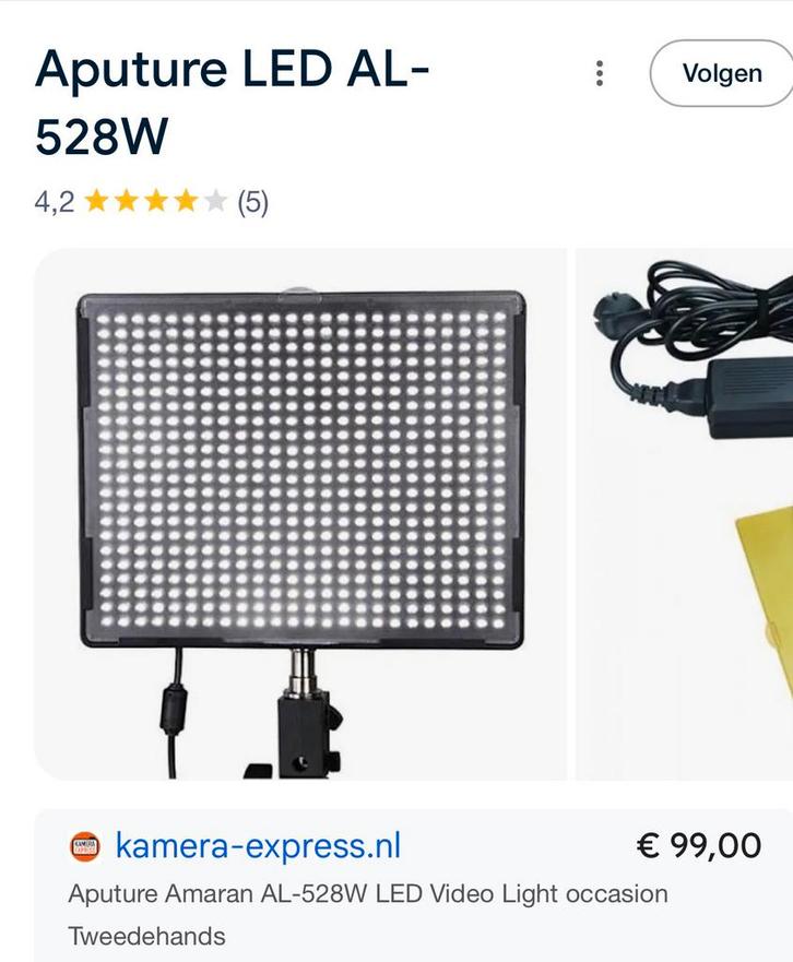 Aputure LED AL-528W als nieuw, Audio, Tv en Foto, Fotografie | Fotostudio en Toebehoren, Zo goed als nieuw, Lamp of Flitsset, Ophalen of Verzenden