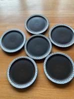 Vintage Bruine Aardewerk Gebaksbordjes - 19cm, Huis en Inrichting, Schaal, Rond, Ophalen of Verzenden, Zo goed als nieuw