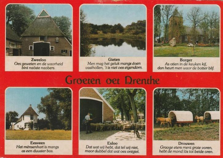 DRENTHE Zweeloo Eesveen Gieten Exloo Drouwen, Verzamelen, Ansichtkaarten | Nederland, Ongelopen, Drenthe, 1980 tot heden, Verzenden