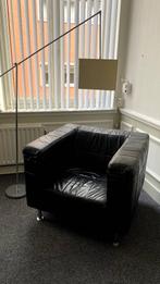 Vintage leren fauteuils met kubus vorm, Huis en Inrichting, Fauteuils, Ophalen, 125 tot 150 cm, Vintage, Zo goed als nieuw