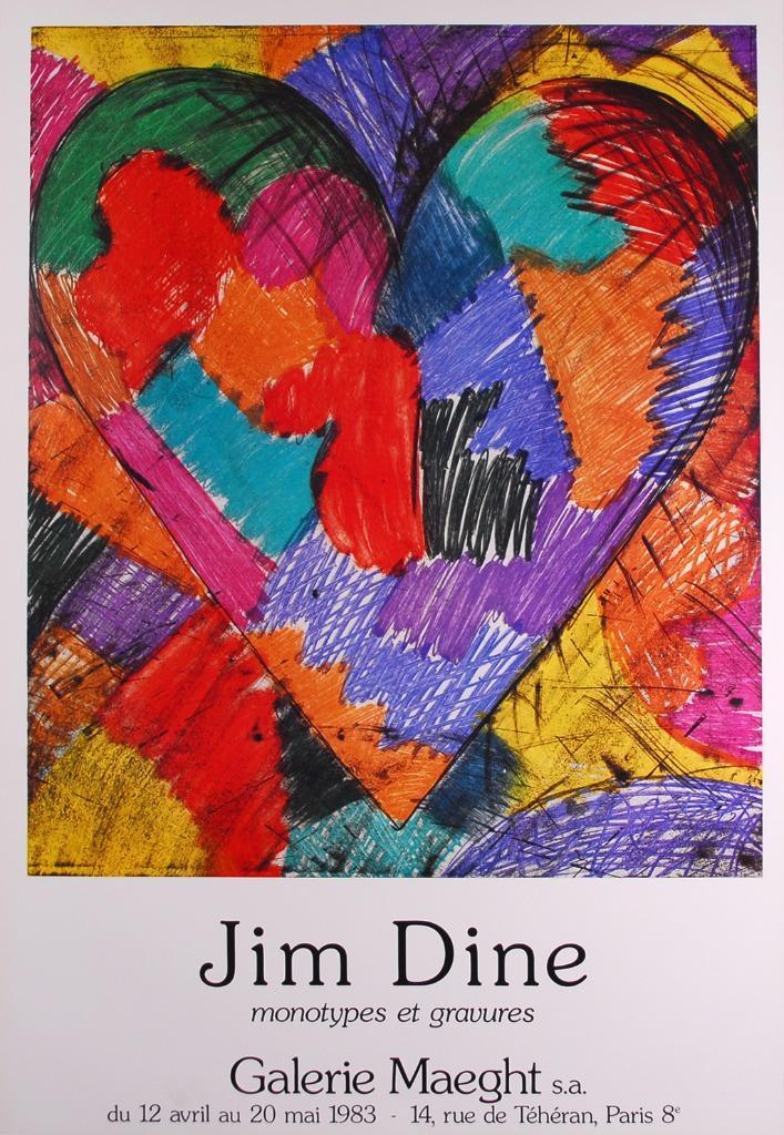 Jim Dine - Heart - Expositie Affiche 1983, Antiek en Kunst, Kunst | Litho's en Zeefdrukken, Ophalen of Verzenden