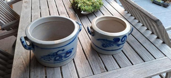 Antiek koppel zeer mooie potten in Grès in perfecte staat!, Antiek en Kunst, Antiek | Keramiek en Aardewerk, Ophalen of Verzenden