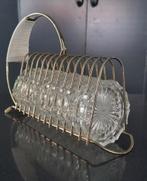 vintage houder met 12 kristallen onderzetters, Antiek en Kunst, Antiek | Glas en Kristal, Ophalen