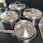 pannenset, 4 delig gratis, Huis en Inrichting, Keuken | Potten en Pannen, Ophalen, Gebruikt, Rvs, Pannenset