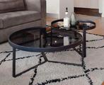Zwarte Industriële salontafel set, Ophalen, 50 tot 100 cm, Rond, 50 tot 100 cm