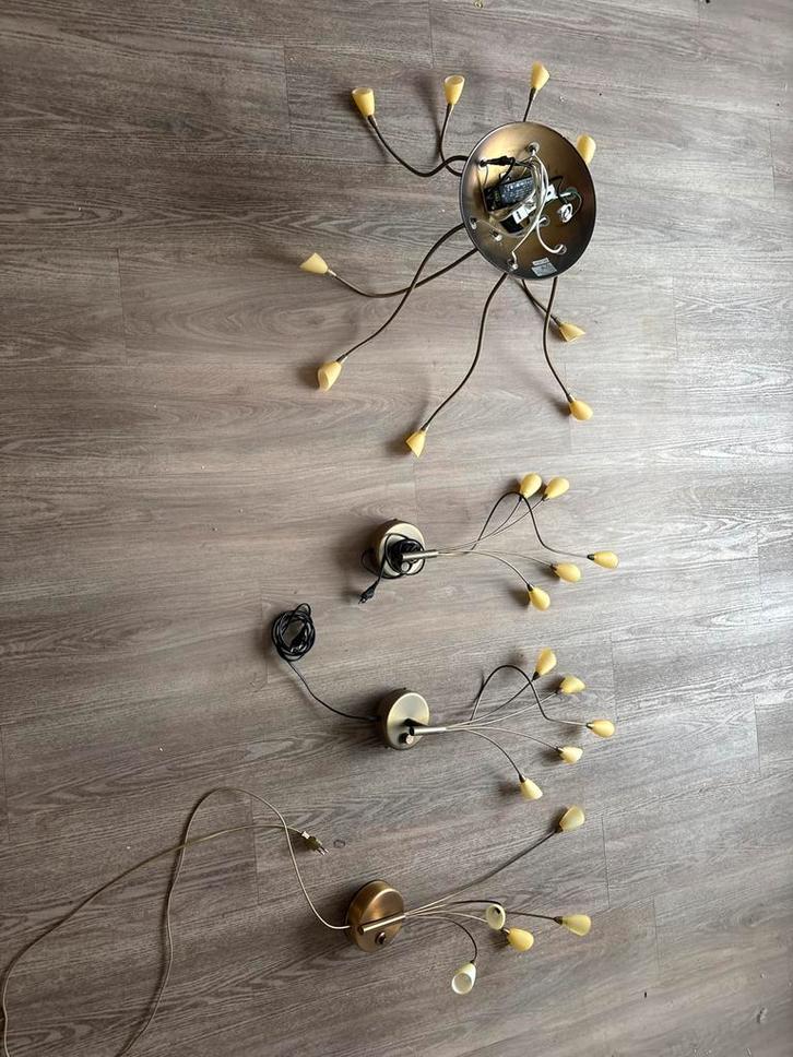 Vintage Plafondlamp / Wandlampen, Huis en Inrichting, Lampen | Hanglampen, Gebruikt, Minder dan 50 cm, Metaal, Ophalen