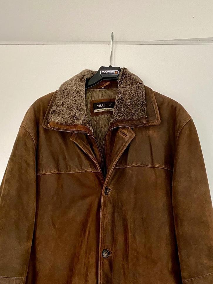 i629 Echt-leren jas maat L=52/54 lange winterjas leer bruin, Kleding | Heren, Jassen | Winter, Zo goed als nieuw, Maat 52/54 (L)