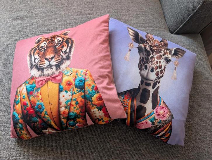 Xenos Sierkussens met Dierenprint, Huis en Inrichting, Woonaccessoires | Kussens, Zo goed als nieuw, Overige kleuren, Vierkant
