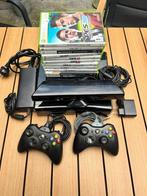 Xbox 360 Slim bundel met Kinect 2 controllers en 10 spellen, Spelcomputers en Games, Spelcomputers | Xbox 360, Met 2 controllers