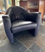 Leren Leolux fauteuil kuipstoel club Carabita, Huis en Inrichting, Fauteuils, Ophalen, Gebruikt, Minder dan 75 cm, Hout