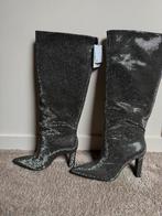 Hoge laarzen knielaarzen van Zara zilver glitter maat 40, Hoge laarzen, Verzenden, Zara, Nieuw