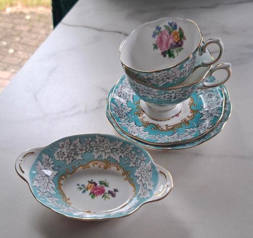Royal Albert dames- en heren kop en schotel, en schaaltje, Antiek en Kunst, Antiek | Servies compleet, Ophalen of Verzenden