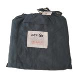 100% linnen hoeslaken 90x200 Stormblauw, Eenpersoons, Blauw, Hoeslaken of Sloop, Nieuw