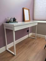 Witte Make-up Tafel / Bureau ikea besta burs, Ophalen, 100 tot 150 cm, Zo goed als nieuw, Tafelblad