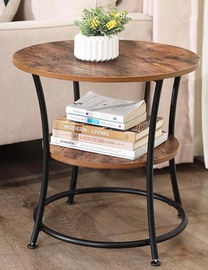 VASAGLE BIJZETTAFEL / SALONTAFEL, Huis en Inrichting, Tafels | Bijzettafels, Zo goed als nieuw, Rond, 45 tot 60 cm, 55 tot 75 cm