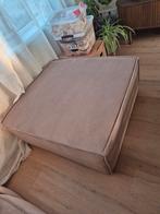 Beige ribstof hocker 98x86, Huis en Inrichting, Banken | Voetenbanken en Poefen, Ophalen, Zo goed als nieuw, Rechthoekig