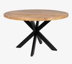 Mango houten  eettafel incl 4 stoelen, Huis en Inrichting, Rond, Ophalen of Verzenden, Zo goed als nieuw, Vijf personen of meer