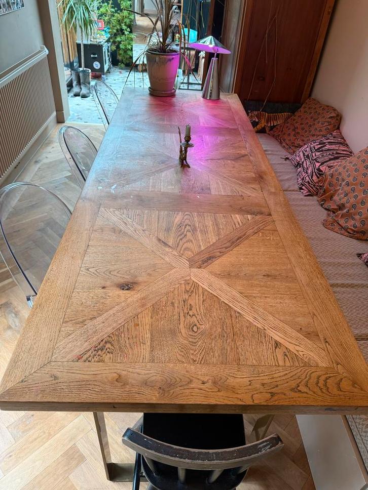 Handgemaakte Eiken Eettafel 80x230, Huis en Inrichting, Tafels | Eettafels, Nieuw, 50 tot 100 cm, 200 cm of meer, Vijf personen of meer