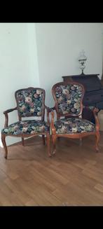 Te koop... 2x Mooie Brocante stoelen (nieuw gestoffeerd), Antiek en Kunst, Antiek | Meubels | Stoelen en Banken, Ophalen