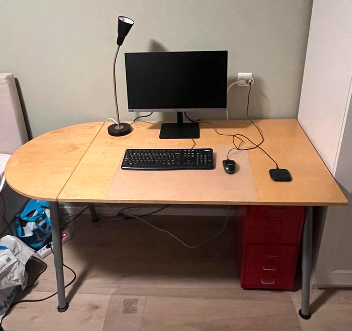 Ikea Galant bureau 160x80 in hoogte verstelbaar, Huis en Inrichting, Bureaus, Gebruikt, Bureau, In hoogte verstelbaar, Ophalen