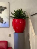 Montel grote rode bloempot met kunstplant, Ophalen of Verzenden, Zo goed als nieuw