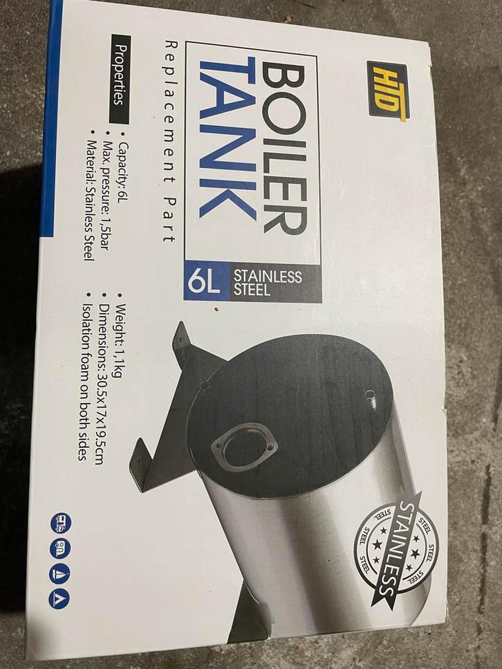 Nieuwe HTD Boiler Tank 6L RVS, Caravans en Kamperen, Caravan accessoires, Nieuw, Ophalen of Verzenden