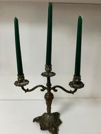 Antieke kandelaar 3 poot ijzer metaal, Antiek en Kunst, Antiek | Kandelaars, Ophalen of Verzenden, Overige materialen