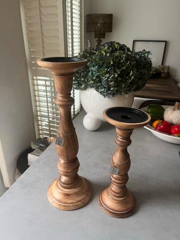 Rivièra Maison Houten Kandelaar Set (2 stuks) beschikbaar voor biedingen