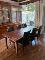 Mahoniehouten eettafel – stijlvol, stevig en betaalbaar, Ophalen, 200 cm of meer, 50 tot 100 cm, Zo goed als nieuw
