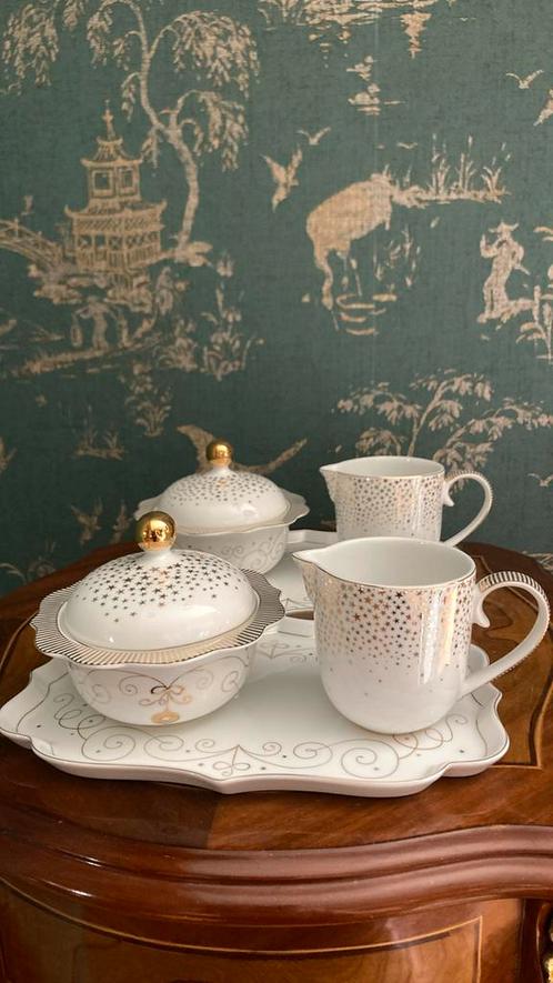 Pip studio royal winter white melk suiker stel roomstel blad, Huis en Inrichting, Keuken | Servies, Nieuw, Overige typen, Overige stijlen