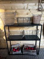 Ijzeren manden, ronde ijzeren mand, zwart opbergmand, Ophalen of Verzenden, Zo goed als nieuw, Rond, Overige materialen