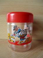 Disney glazen voorraadpot 11cm met baby Pluto, Donald, Mic, Ophalen of Verzenden, Zo goed als nieuw, Beeldje of Figuurtje