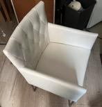 Wit leren stoelen 2x, Huis en Inrichting, Ophalen of Verzenden, Zo goed als nieuw, Wit, Twee
