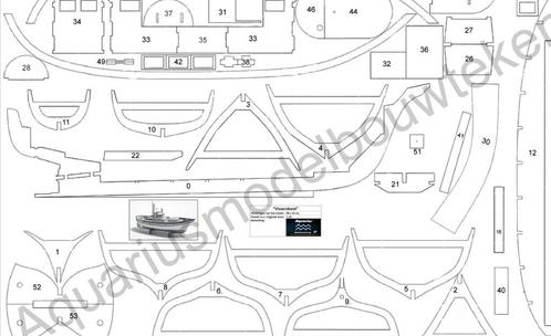 Bouwtekening Vissersboot, Hobby en Vrije tijd, Modelbouw | Boten en Schepen, Nieuw, Overige merken, Ophalen of Verzenden