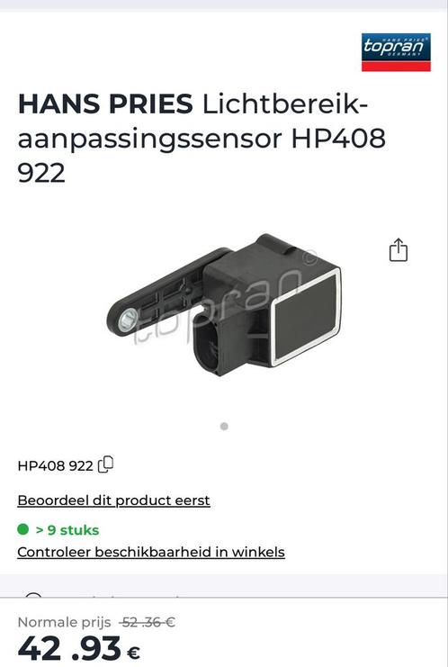 Lichtbereik-aanpassingssensor mercedes, Auto diversen, Auto-accessoires, Ophalen of Verzenden