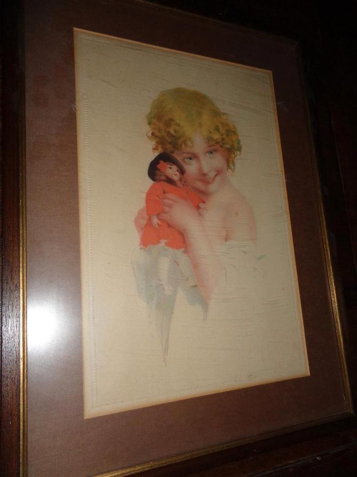 *Prachtige antieke schilderij (19e eeuw) met mooie kader, Antiek en Kunst, Kunst | Schilderijen | Klassiek, Ophalen of Verzenden