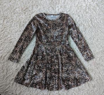 fluwelen velours jurkje goud panterprint 98-104 feestdagen! beschikbaar voor biedingen
